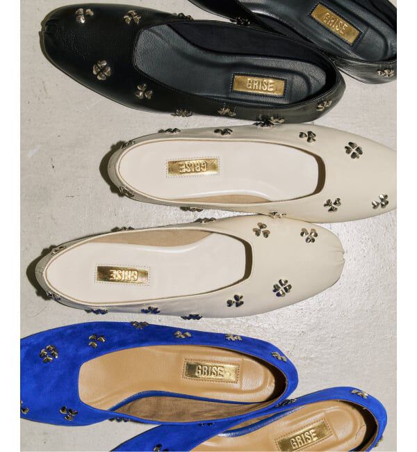 GRISE「GRISEレザーCLOVERスタッズフラット」|その他|
