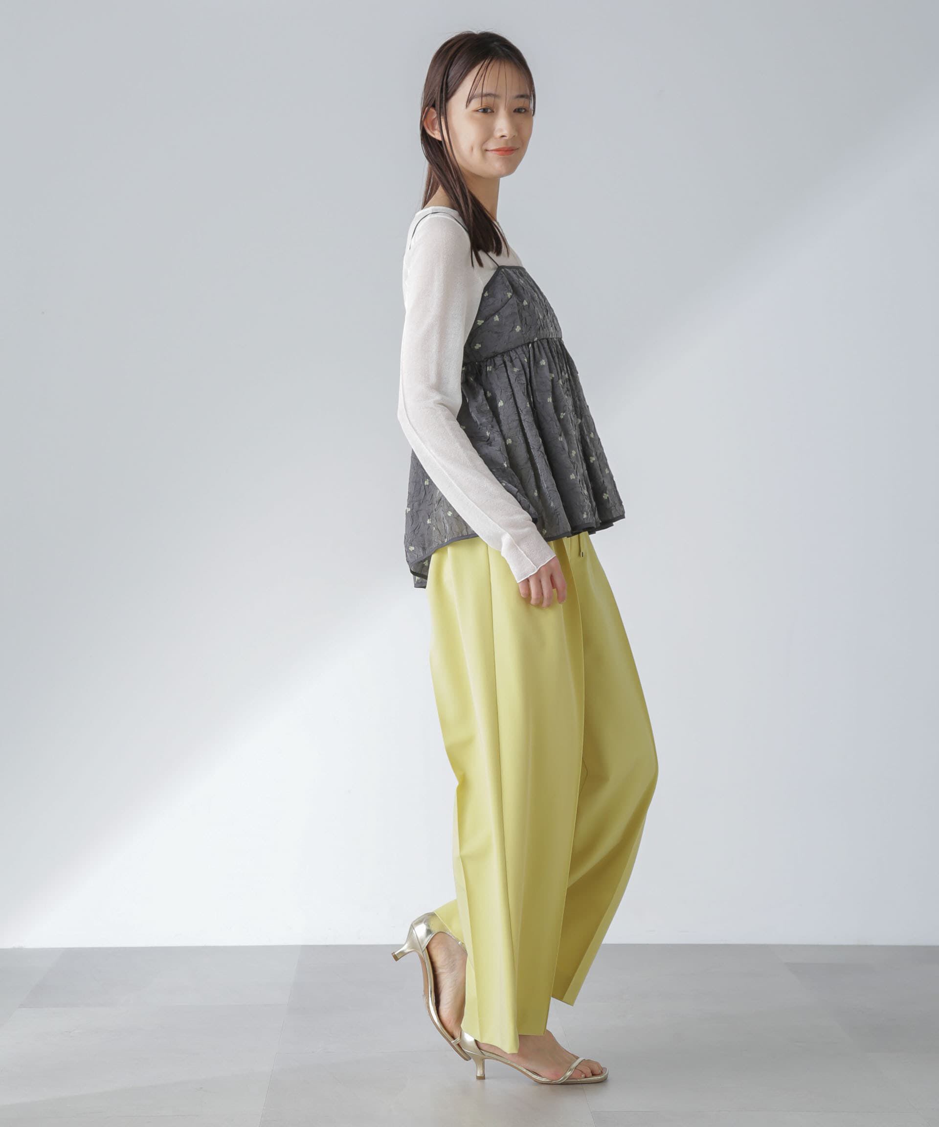 nano･universe「ピンタックイージーワイドパンツ」|チノ|