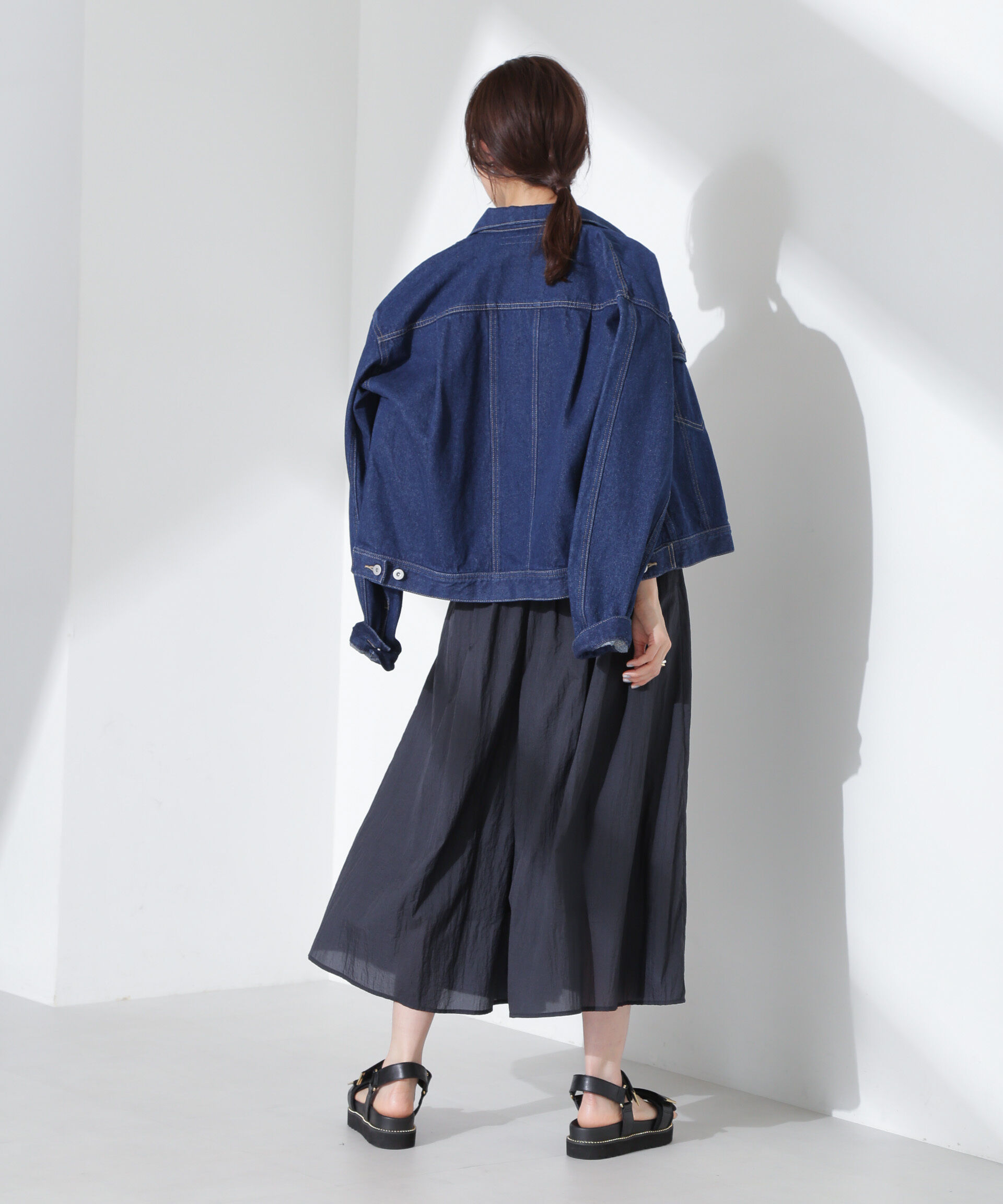 nano･universe「ナイロンタッサーギャザースカーチョ（セットアップ可）」|チノ|