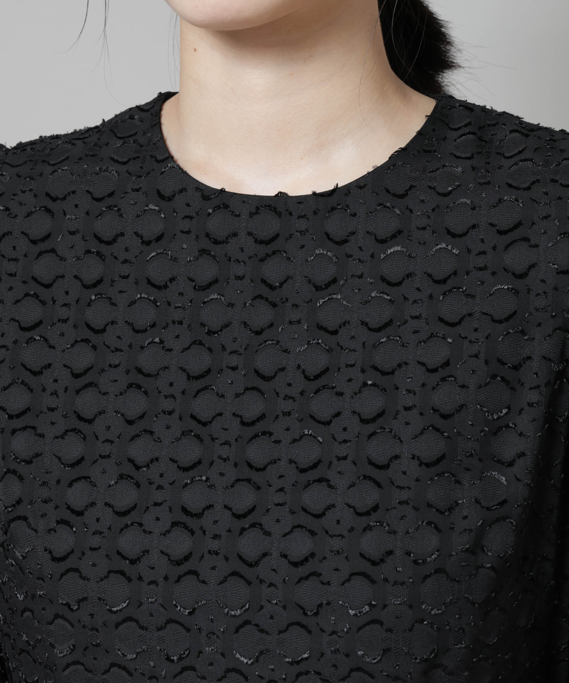 nano･universe「troisieme chaco/カットジャガードワンピース」|ワンピース|