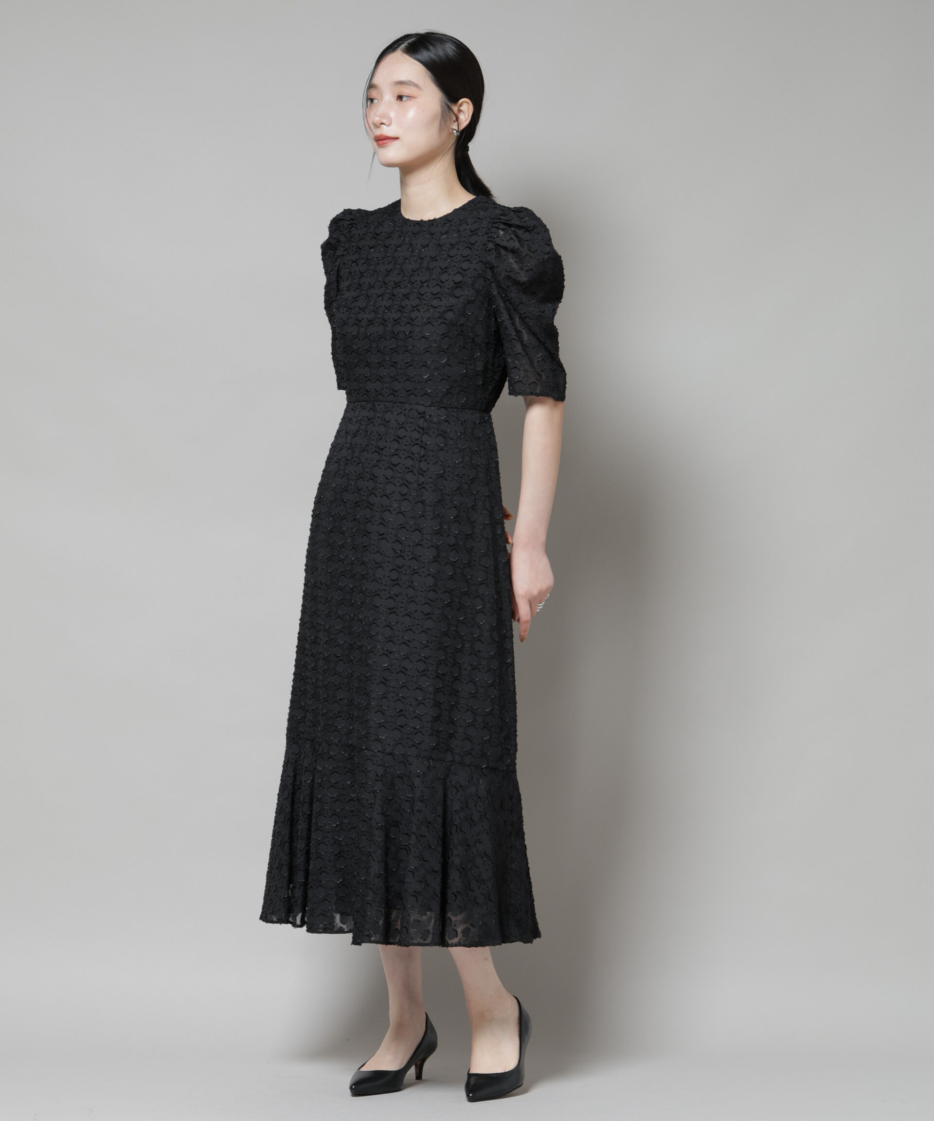 nano･universe「troisieme chaco/カットジャガードワンピース」|ワンピース|