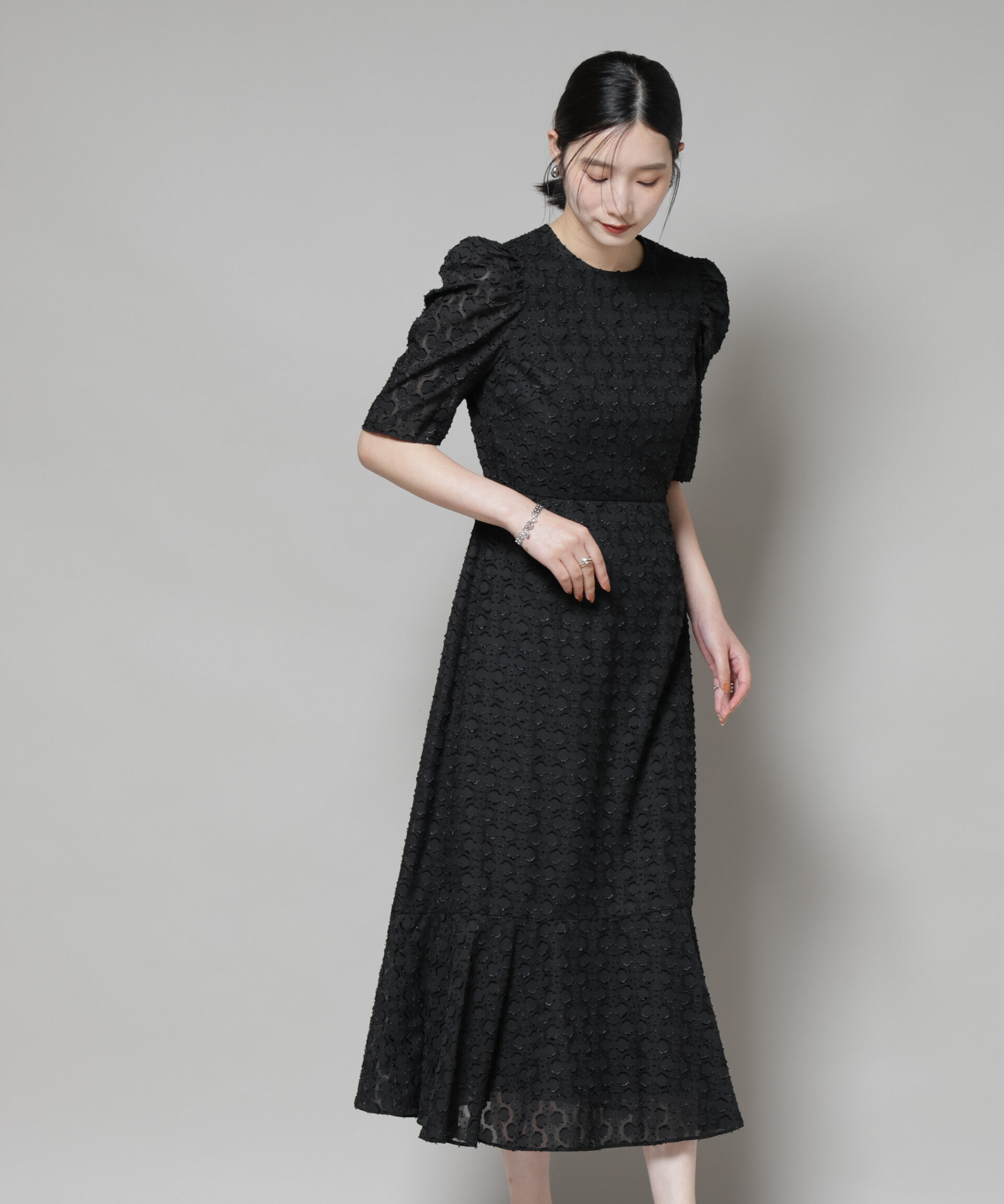 nano･universe「troisieme chaco/カットジャガードワンピース」|ワンピース|