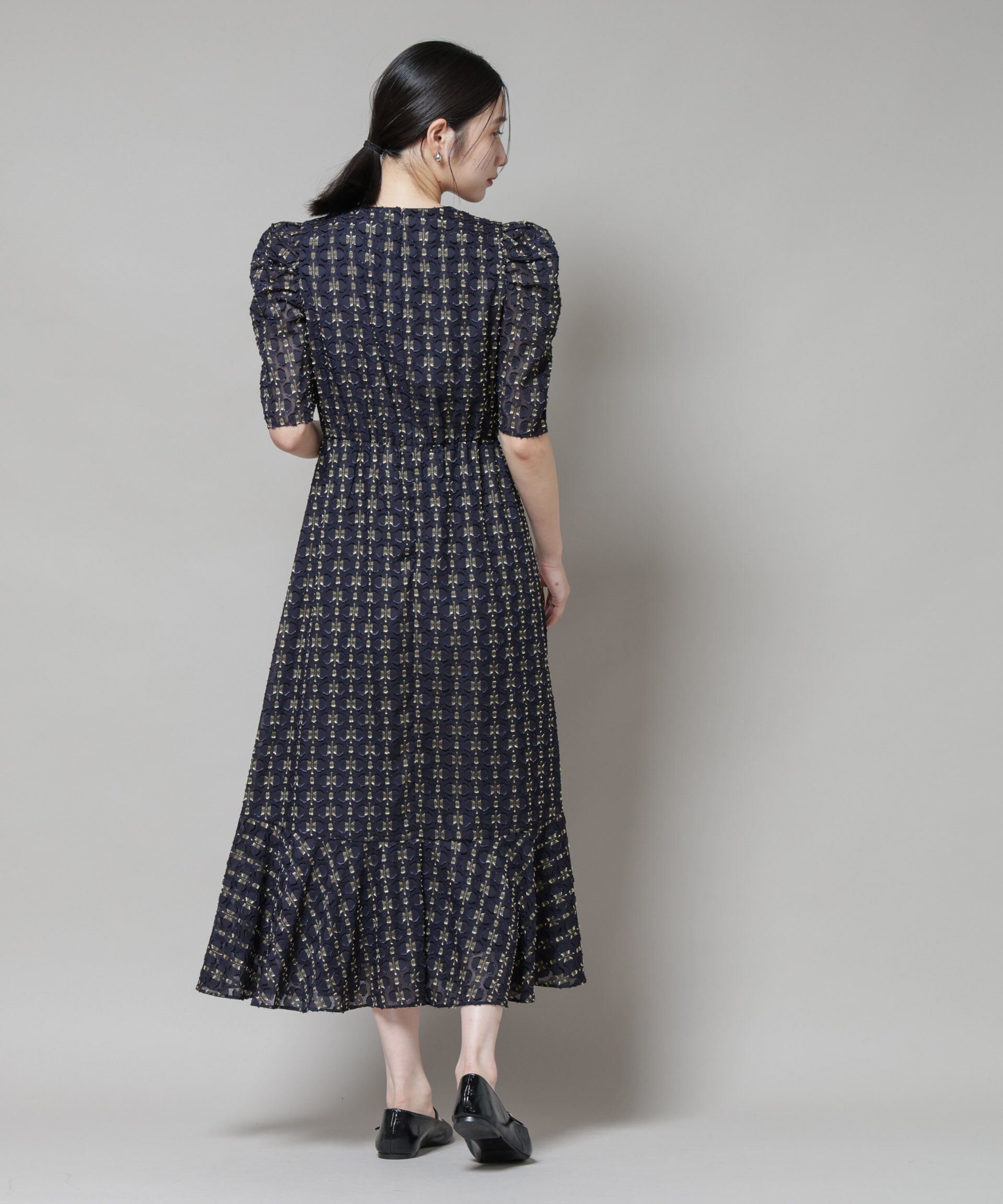 nano･universe「troisieme chaco/カットジャガードワンピース」|ワンピース|