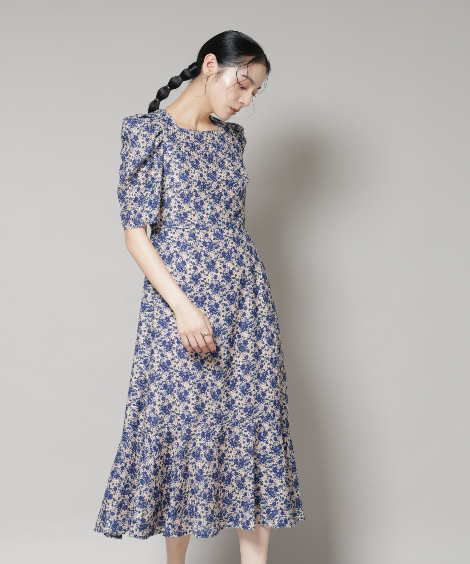 nano･universe「troisieme chaco/CUT JACQUARD PRINT ワンピース」|ワンピース|