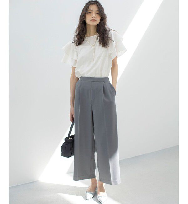 組曲「【WEB限定】ジョーゼットジャージーワイド パンツ」|その他|グレー系
