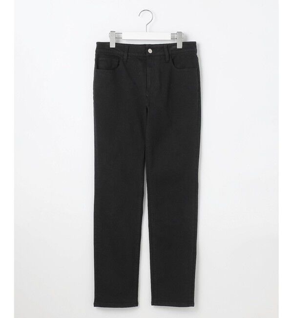 自由区「【洗える】365デニムスリムストレート パンツ」|デニム|ブラック