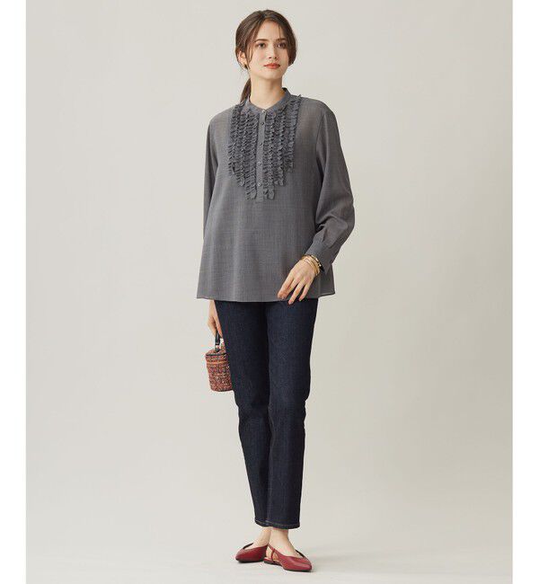 自由区「【洗える】365デニムスリムストレート パンツ」|デニム|