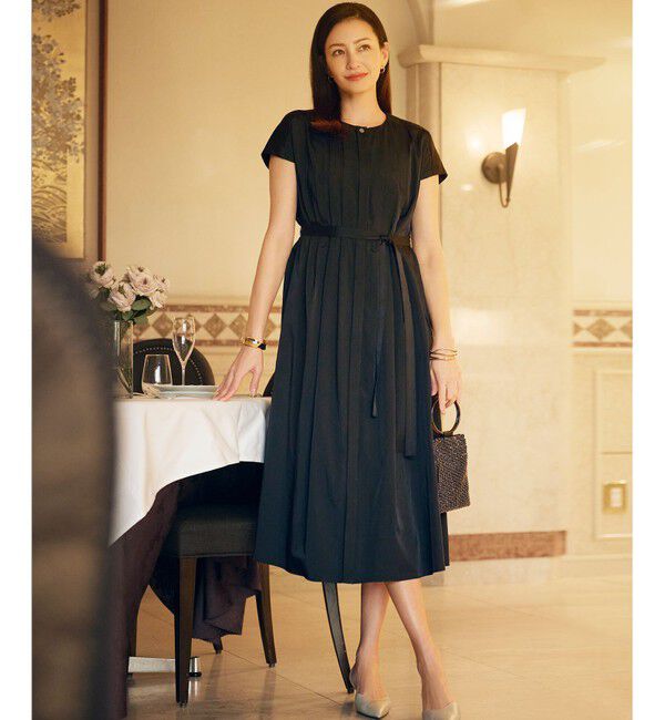 自由区「【洗える】シルキータック ワンピース」|ワンピース|