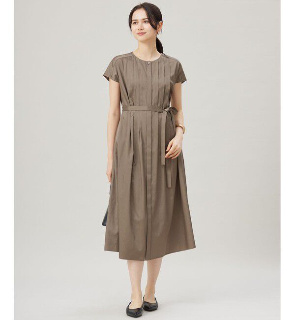 自由区「【洗える】シルキータック ワンピース」|ワンピース|