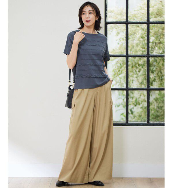 自由区「デニムライクボトムフレアワイド パンツ」|その他|