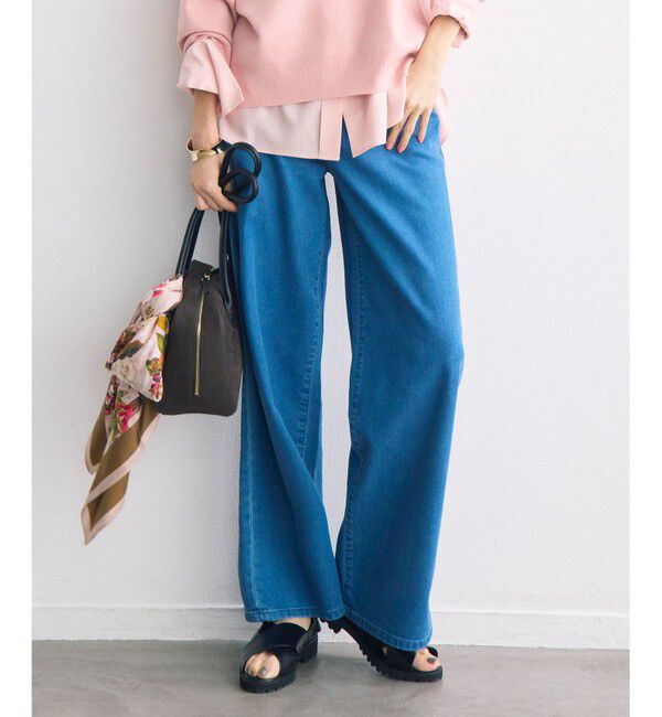 自由区「ウスカルデニムワイドストレート パンツ」|デニム|ﾐｯﾄﾞｲﾝ