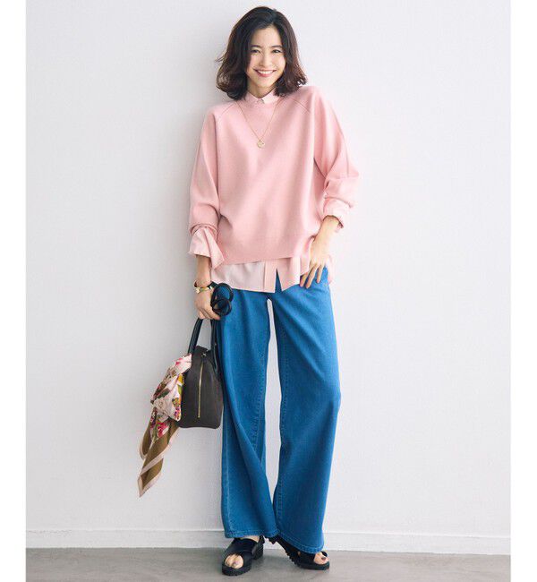 自由区「ウスカルデニムワイドストレート パンツ」|デニム|