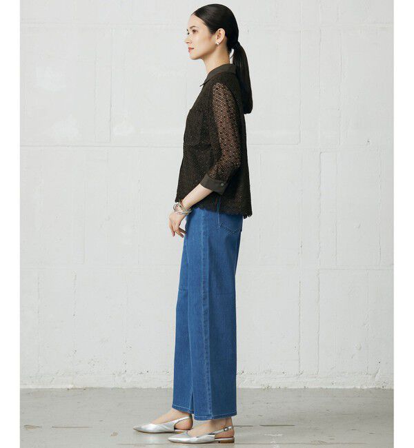 自由区「ウスカルデニムワイドストレート パンツ」|デニム|