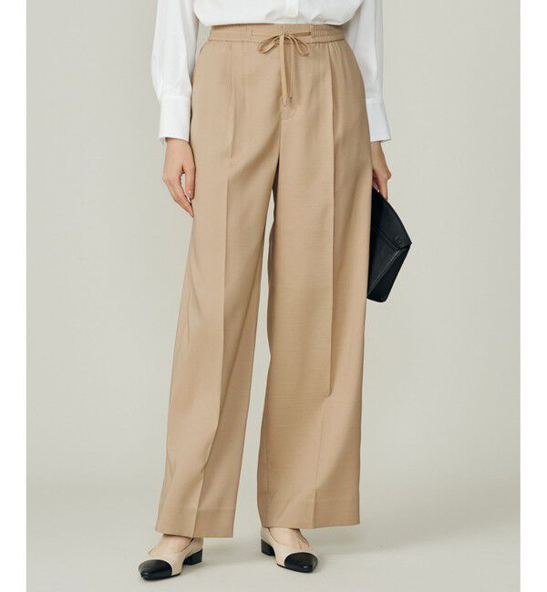 自由区「【カタログ掲載】ウールライクストレッチワイド パンツ」|その他|ベージュ