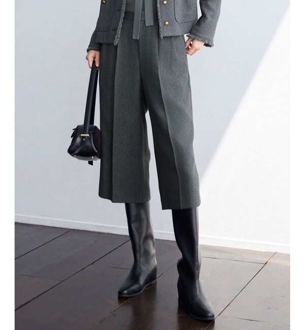 自由区「【SHIHOさん着用】ブライトリングツイード2タッククロップド パンツ」|その他|スレート