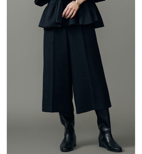 自由区「【SHIHOさん着用】ブライトリングツイード2タッククロップド パンツ」|その他|ネイビー