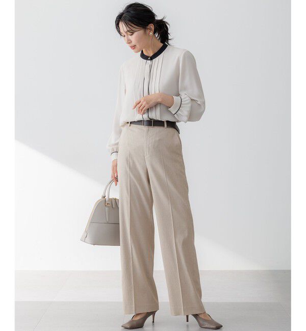 23区「【セットアップ対応/防シワ性/洗える】アイアスマットストレッチ セミワイド パンツ」|その他|