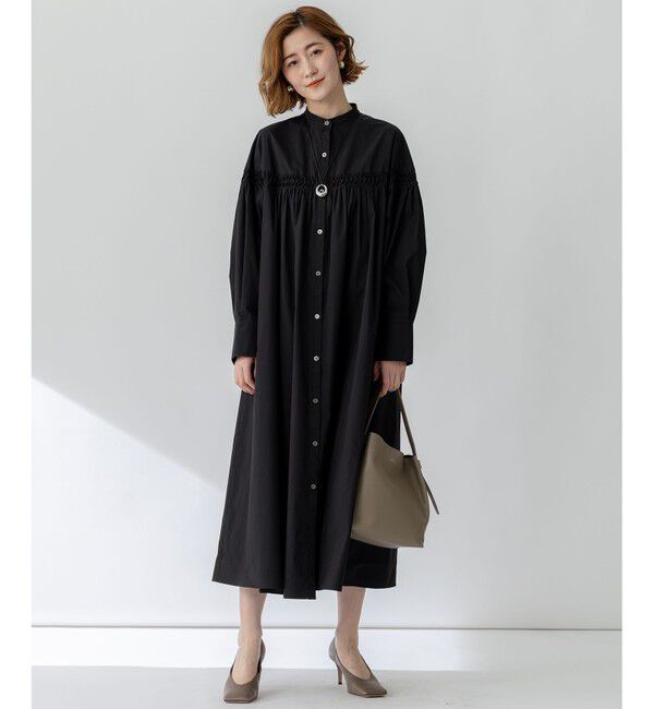 23区「【洗える】コンパクトライトクロス ピンタック ワンピース」|ワンピース|