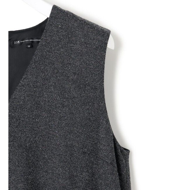 23区「ラメミックスツイード Vネックワンピース」|ワンピース|