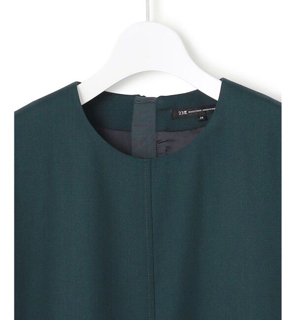 23区「【洗える】メリノウールサテン ワンピース」|ワンピース|