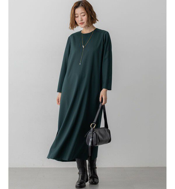 23区「【洗える】メリノウールサテン ワンピース」|ワンピース|