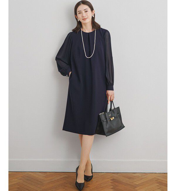 23区「【セットアップ対応/洗える】トリアセダブルジョーゼット シフォンスリーブ ワンピース」|ワンピース|