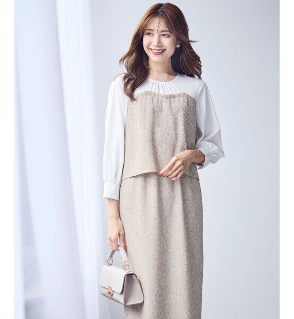 any SiS「【洗える】ツイードコンビ ワンピース」|ワンピース|