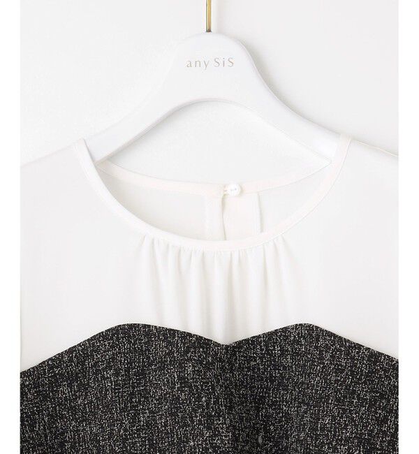 any SiS「【洗える】ツイードコンビ ワンピース」|ワンピース|