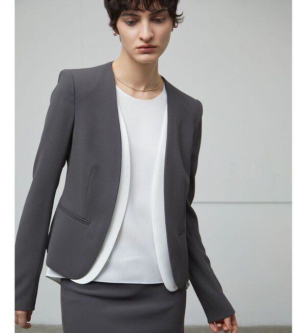 BEIGE,「CINDY / ダブルカラージャケット」|ノーカラージャケット|