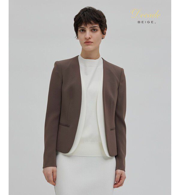 BEIGE,「CINDY / ダブルカラージャケット」|ノーカラージャケット|Mocha&times;Ecru