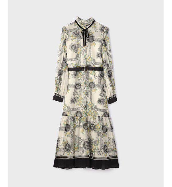 GRACE CONTINENTAL「オーナメントフラワープリントワンピース」|ワンピース|