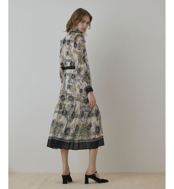 GRACE CONTINENTAL「オーナメントフラワープリントワンピース」|ワンピース|