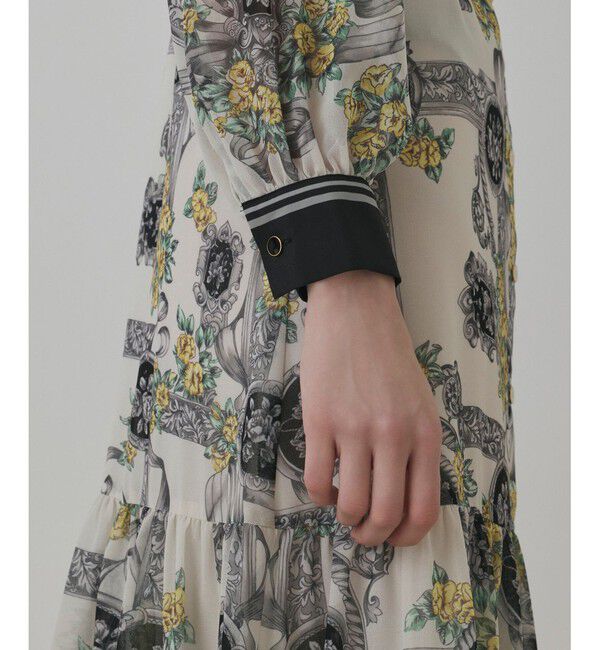 GRACE CONTINENTAL「オーナメントフラワープリントワンピース」|ワンピース|