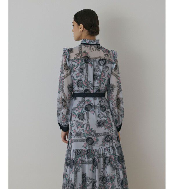 GRACE CONTINENTAL「オーナメントフラワープリントワンピース」|ワンピース|