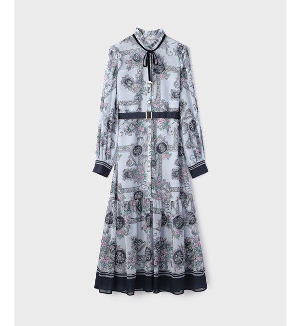 GRACE CONTINENTAL「オーナメントフラワープリントワンピース」|ワンピース|