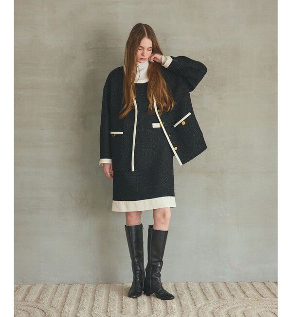 Grace Class「ツイードトリミングワンピース」|ワンピース|