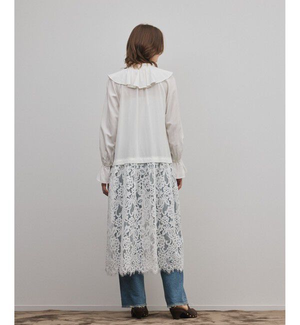 GRACE CONTINENTAL「レースコンビフリルカフタンワンピース」|ワンピース|