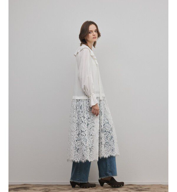 GRACE CONTINENTAL「レースコンビフリルカフタンワンピース」|ワンピース|