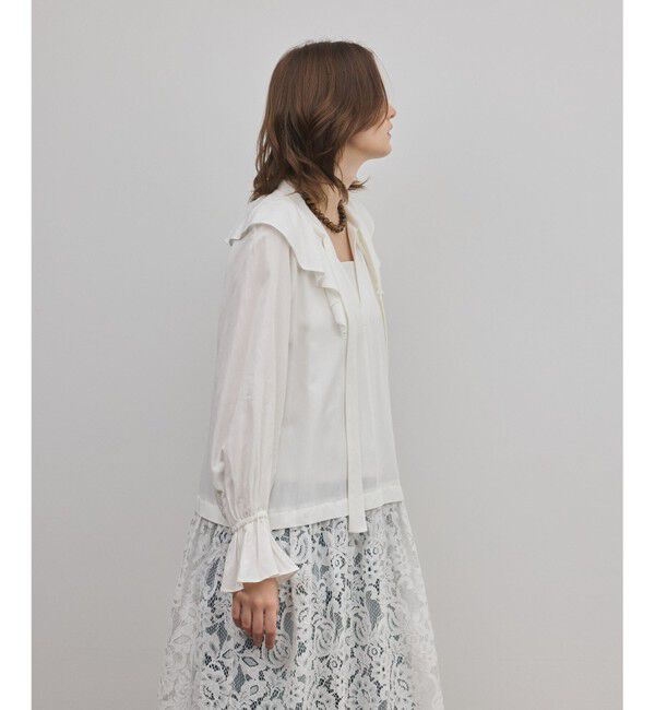 GRACE CONTINENTAL「レースコンビフリルカフタンワンピース」|ワンピース|