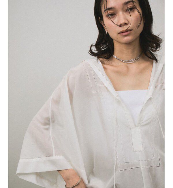 SALON adam et rope'「コットンシルクフードカフタンワンピース」|ワンピース|