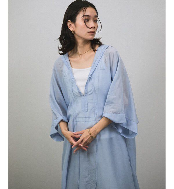 SALON adam et rope'「コットンシルクフードカフタンワンピース」|ワンピース|