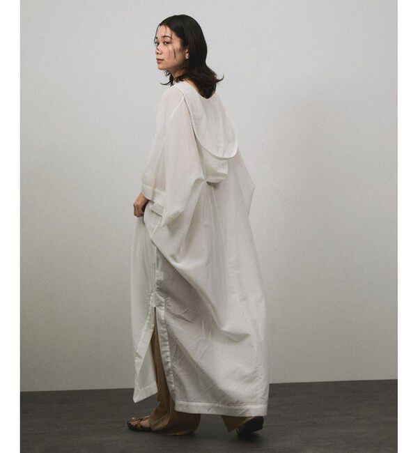 SALON adam et rope'「コットンシルクフードカフタンワンピース」|ワンピース|ホワイト(10)