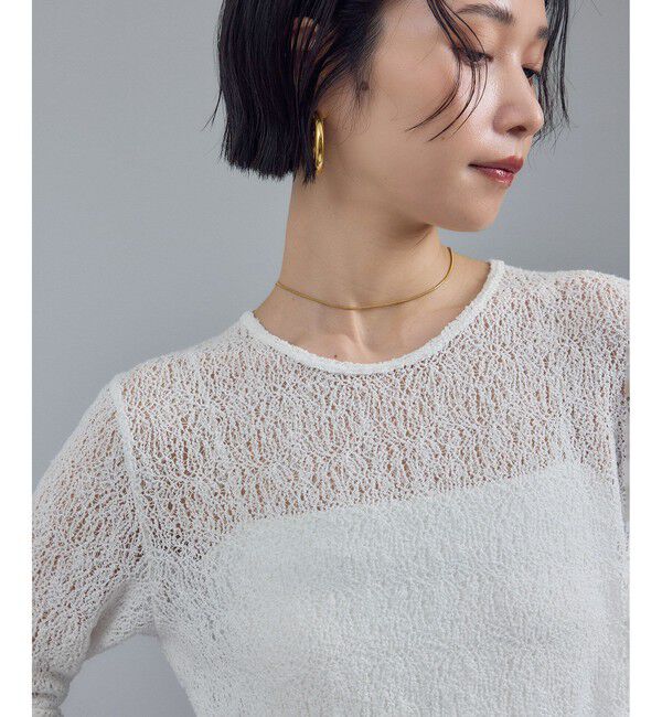 SALON adam et rope'「カーリーレースロングスリーブTシャツ」|Tシャツ・カットソー|