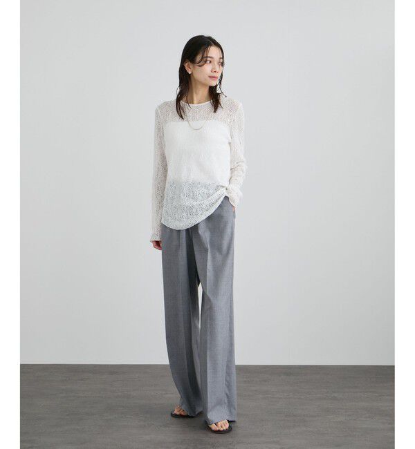 SALON adam et rope'「カーリーレースロングスリーブTシャツ」|Tシャツ・カットソー|