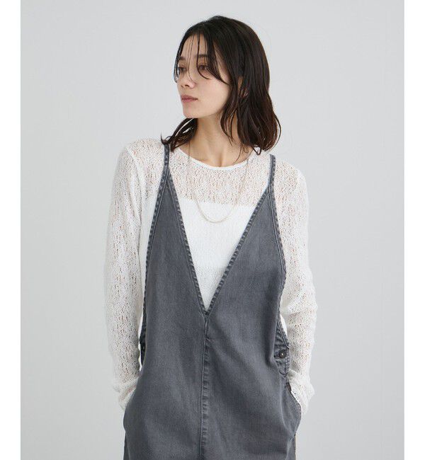 SALON adam et rope'「カーリーレースロングスリーブTシャツ」|Tシャツ・カットソー|