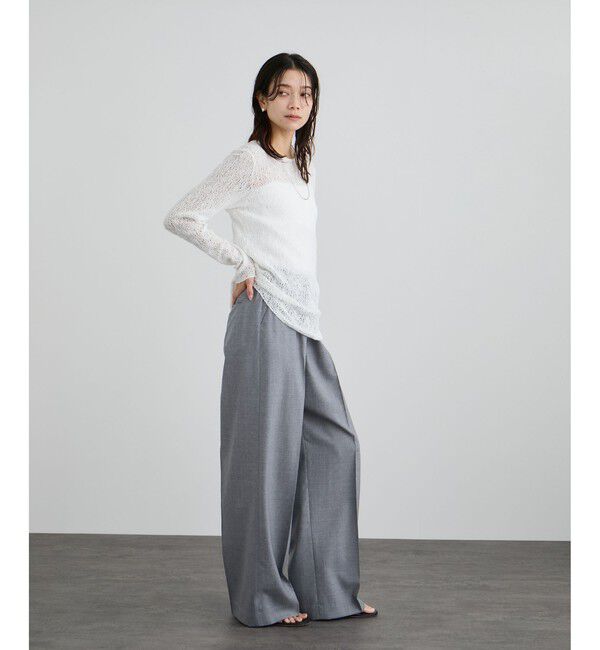 SALON adam et rope'「カーリーレースロングスリーブTシャツ」|Tシャツ・カットソー|