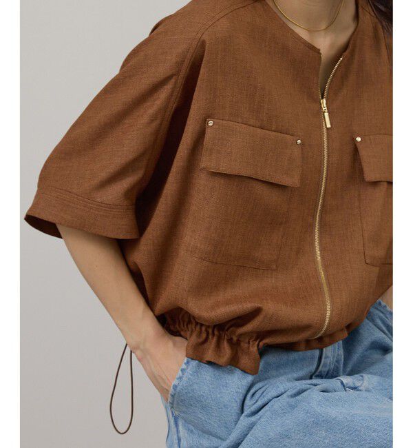 SALON adam et rope'「【WEB限定】ハーフスリーブドロストライトブルゾン」|ブルゾン・スタジャン|