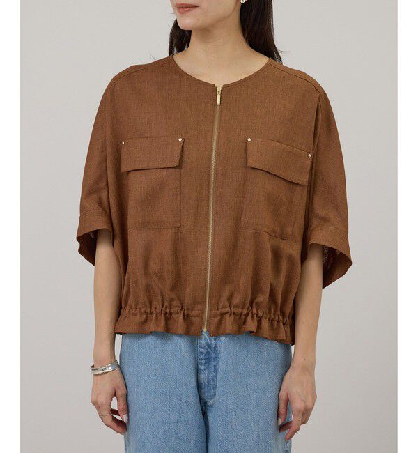 SALON adam et rope'「【WEB限定】ハーフスリーブドロストライトブルゾン」|ブルゾン・スタジャン|