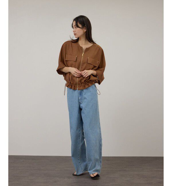 SALON adam et rope'「【WEB限定】ハーフスリーブドロストライトブルゾン」|ブルゾン・スタジャン|