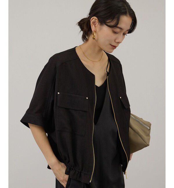 SALON adam et rope'「【WEB限定】ハーフスリーブドロストライトブルゾン」|ブルゾン・スタジャン|